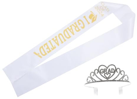 OKUMEYR Partydekoration 1 Satz Schulterriemen Prinzessin Tiara Krone Abschlusskrone khimar Hijab Prinzessinen Krone Schärpe für Abschlussfeier Grad Krone Schärpe Kleidung schmücken Suite