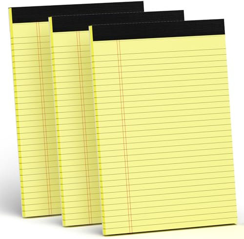 Notizblöcke, 8,5 x 11 cm, gelbe Notizblöcke, 8,5 x 11 Notizblöcke, 8,5 x 11 Schreibblöcke aus Papier, 8,5 x 11 cm, Notizblöcke, College, liniert, gelb liniert, 30 Blatt pro Notizblöcke, 8,5 x 11 cm, 3