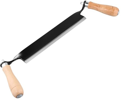 QWORK® Coltello da trafila dritto da 250 mm, Lama in acciaio ad alta affilatura, Manici ergonomici in legno