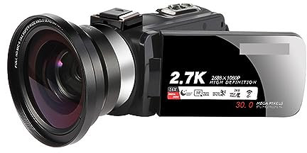 Video Camera Night Vision 2K Camcorder 16X Zoom Infrared Vlogging Video Camera 2.7K 30MP Portable Digital Recorder Live Streaming(With 32G SD Card,With MIC)