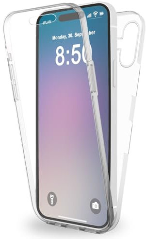 NALIA Housse Clair á 360° Compatible avec iPhone 16 Coque, Transparent Housse de Protection Complète Crystal Clear Case Cover, Arrière Rigide & Cadre Silicone & Protecteur d'Écran, Anti-Rayures