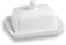 Sweejar Home Covered Ceramic Butter Dish with Lid, Large Rectangular Butter Dish,Vintage French Butter Holder for Counter, Kitchen Deco & Butter Storage(White)