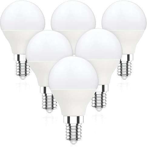 RuLEDne E14 LED Glühbirne, 5W E14 Warmweiß 2700K Leuchtmittel, 50W LED Lampen Ersetzt P45/G45 Birne, 220-240V Energiesparlampe, mit 220° Abstrahlwinkel, nicht dimmbar, 6 Stück