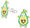 Monkimau Avocado Kinder Ohrringe | 925 Silber | Mädchen Ohrstecker Schmuck | Hypoallergen & Nickelfrei | Kinderohrringe Geschenkidee