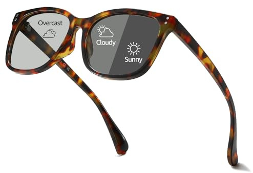 TJUTR Polarisierte Photochromic Sonnenbrille für Damen Retro Quadratische Damen Sonnenbrille mit UV-Schutz für Autofahren Reisen