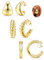 FIOROYAL 3 Paar Gold Ohrclips Damen Ohne Ohrlöcher Gold Clip Ohrringe Damen 14K Vergoldet Gold Chunky Röhre Croissant Wassertropfen Fake Ohrringe Ohne Ohrloch Creolen Damen Set GC
