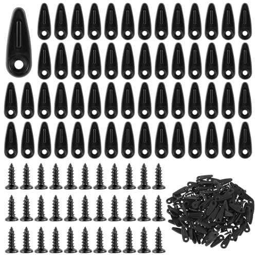 Mabor Lot de 100 clips de support pour cadre photo - Noir - Clips de fixation en métal avec vis pour accrocher des œuvres d'art et de décoration