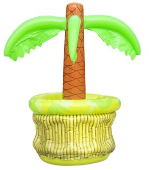 FePen Aufblasbarer Biereimer für Sommerpartys, Pool Getränkehalter, Schwimmender Getränkehalter für Partys (Coconut Tree)