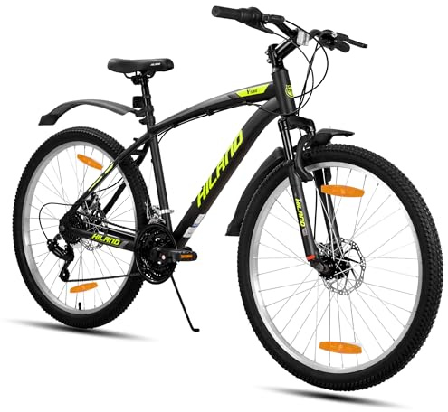 HILAND Mountainbike 26/27,5 Zoll, 18-Gang MTB für Herren und Damen, mit Scheibenbremsen und Federgabel, Mountainbike für Erwachsene, Unisex Fahrrad für Stadt und Freizeit