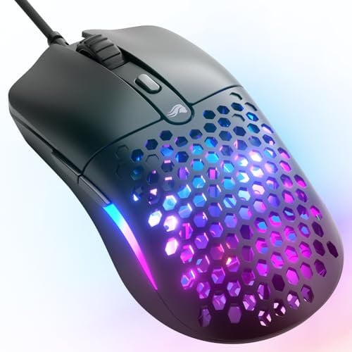 Glorious Model O Eternal - Souris RGB ultralégère Filaire - Poids Plume 55 g - Éclairage RGB Changeable - 6 Boutons programmables - Design symétrique - Capteur Optique 12K DPI - PC/Mac - Noir