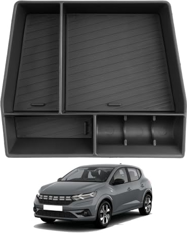 ASZSK Ablagefach in der Mittelkonsole für Dacia Sandero 3 Stepway 3 Dacia Jogger 2022-2024 2025, Ablage in der Armlehne, Mit rutschfestem Bodenpolster Neu aufgerüsteter Perfekter Stauraum