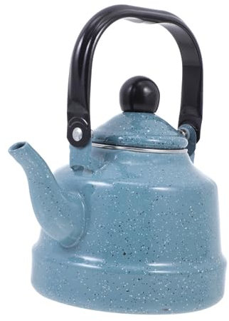 BESTYASH Decorative Enamel Teakettle Vintage Stovetop Kettle for Tea and Handle Easy to Clean Material for Home Tea Lovers