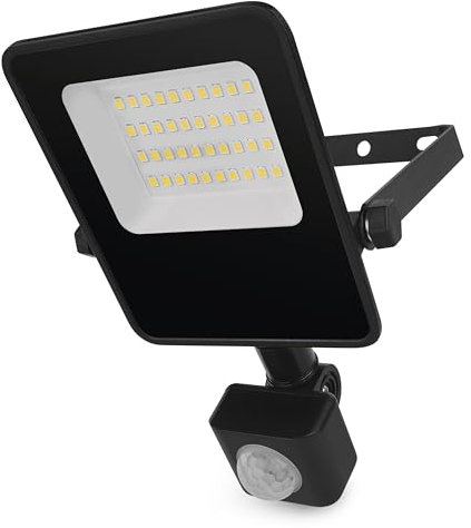 EMOS - LED-Strahler VISIO mit Sensor 20W, 3000 lm - dünnes Alu-Flutlicht - wasserdicht - neutralweiß - extra hohe Lichtleistung 150lm/W - Lebensdauer 36000 h - Abstrahlwinkel 110° - für Außenbereich