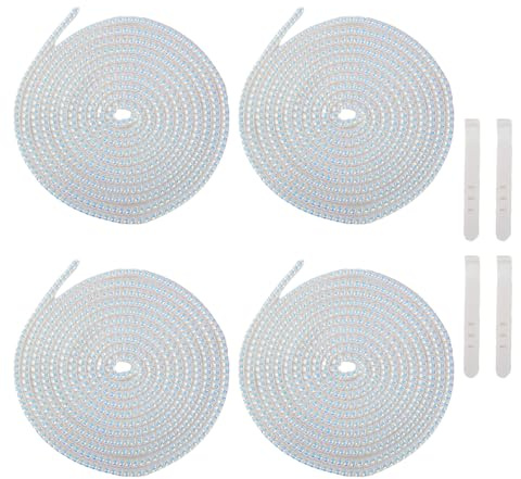 QLD COVER 4pcs 1.6M(5.25FT) Spiral Cable Protector, Multicolor Suitable for Most Phone/Pad/Laptop USB Wire Cord Savers Protection Cover Anti-break Wrap Charger Data Line Cables Sleeves, Laser White