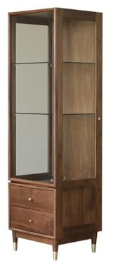 NEBE Weinkühlschrank 170cm hohe Walnuss-Weinglas-Vitrine passend for Home Cafe Bar Weinregal