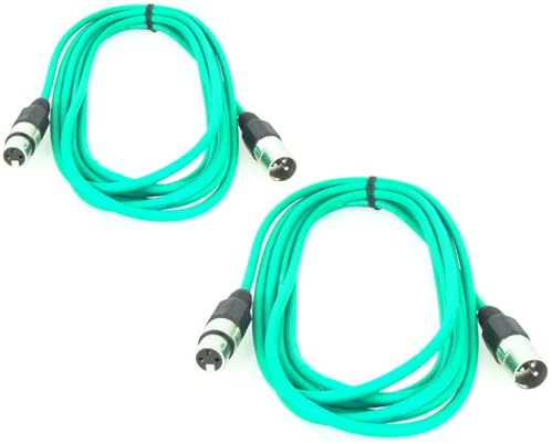 Paccs 2 Stück 5 m Mikrofonkabel Grün XLR Stecker male auf XLR Buchse female - Symmetrisch Audio Kabel DMX OFC-Kupfer