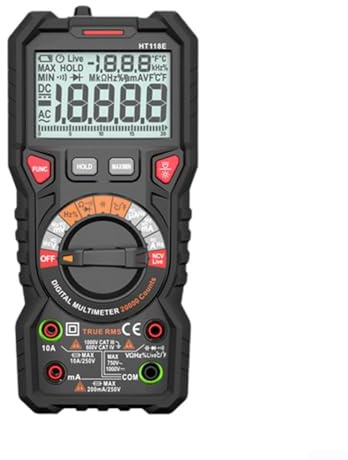 HT118E Multimeter, 20000 Counts Digital Multimeter mit Thermoelement Auto-Ranging True RMS NCV Erkennung Elektriker Testmessgerät für Heimwerker und professionellen Einsatz