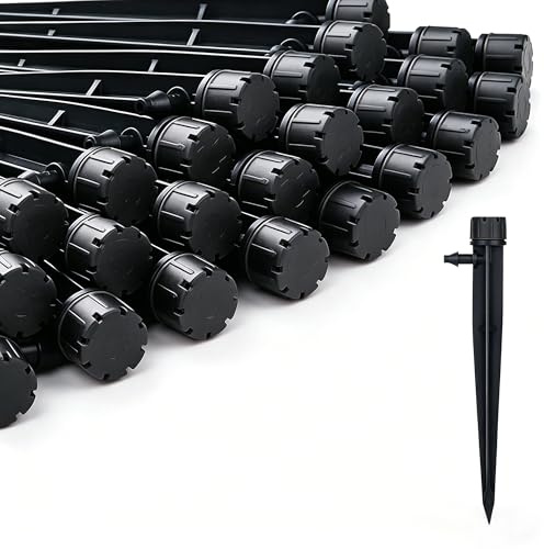 70PCS Irrigation Drippers, Quick-Connect Drip Irrigation Emitters for 1/4 Drip Irrigation Tubing, Adjustable 360 Degree Drip Emitter Sprayer, Garden Irrigation Drippers for (4-7mm) Watering System
