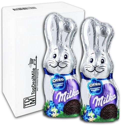 TopDealMile - Vorratspack - für Milka Schmunzelhase Oreo White 2 x 95g Hase Osterhase Osterhasen-Hohlfigur aus weißer Schokolade mit Kakaokeksstückchen