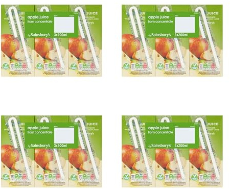 Bizzal Sainsbury's Apple Juice from Concentrate, 3 x 200ml Cartons, Pack of 4