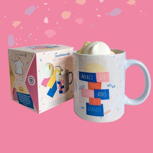 CHOCOLAT merci maitresse ou maitre ou ATSEM - MUG AVEC GOURMANDISES ET CHOCOLATS FIN D'ANNEE SCOLAIRE (Version merci maitresse)
