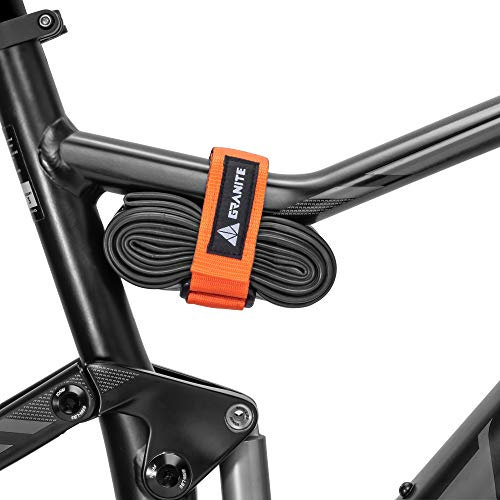 Granite Rockband MTB Rahmen Trägergurt für Schläuche und Fahrradwerkzeug-Set, Fahrrad-Aufbewahrungslösung zum Anbringen von zusätzlicher Ausrüstung an Ihrem Mountainbike und BMX-Bike (Orange)