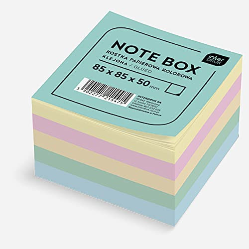 Interdruk Zettelklotz - Notizklotz - 85 x 85 x 50 mm - Circa 500 Geleimt Blätter - Mehrfarbig