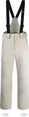 normani Outdoor Sports Herren Winter Softshellhose gefüttert mit abnehmbaren Hosenträgern und 4-Wege-Funktionsstretch (S-4XL) Farbe Beige Größe 3XL/58