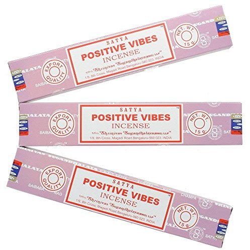 Satya - Lot de 3 bâtons d'encens - Nag Champa Positive Vibes