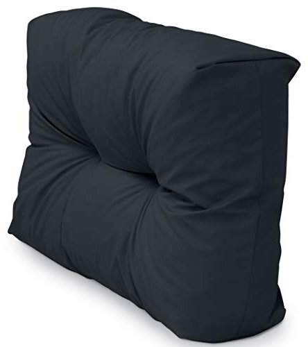 Spatium Palettenkissen Set abnehmbar Bezug wasserdicht gesteppt Palettenauflage Palettenpolster Palettensofa Palettenmöbel Anthrazit Kurzes Rückenkissen 60x40x15