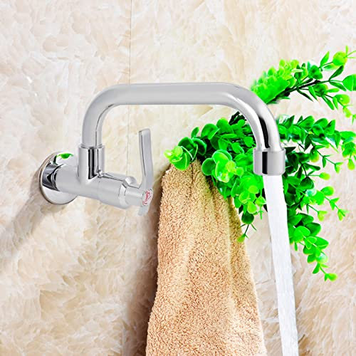 Rubinetto per acqua fredda a parete per acqua fredda G1/2 pollici Corpo in ottone/Tubo in acciaio inossidabile Rubinetto per lavabo singolo rubinetto per acqua fredda da cucina (Tipo A 25 cm)