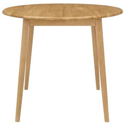 Hallowood Furniture Ledbury Kleiner Drop Leaf Esstisch Runder Holz Klapptisch in Eichenoptik Küchentisch für Zuhause & Café