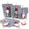Logbuch-Verlag 6 Wichtelgeschenk Verpackungen braun weiß mit Wichtel Anhänger aus Filz 14 x 22 x 5,6 cm Wichteltüte Nikolaustüte Weihnachten