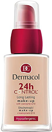Dermacol - 24H Kontrolle Abdeckende, flüssige Foundation mit Coenzym Q10, für trockene und fettige Haut, langanhaltend und berührungsfest, Nr. 60, 30 ml