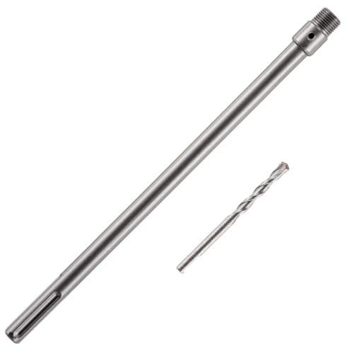 Rennie Tool Company 400mm SDS Max Adapter and Tungsten Carbide Drill Bit - 8mm Pilot Drill for TCT Core Drill, Carbide Tipped Drill Bit For Concrete, Masonry, Brick and Aerated Block