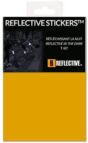 B REFLECTIVE 3M® Colors™, Ausgeschnittene reflektierende Aufkleber, Multi Support: Fahrrad, Roller, Elektroroller, Alle Helme, 3M Technology, 20x30 cm, Gold