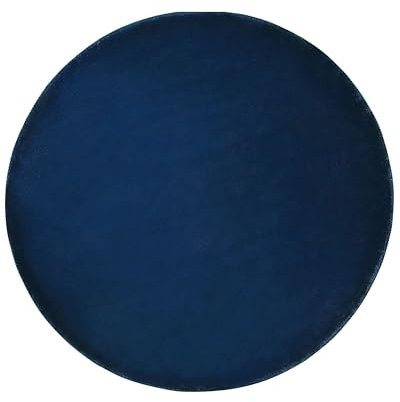 Teppich Viskose blau rund 140 cm einfarbig handgewebt Kurzflor Modern Gesi II