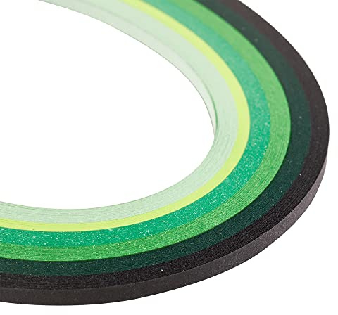 Craftdady 1200 Streifen Quilling Papierstreifen 390 x 3 mm Gradual Green für DIY Handwerk Party Dekoration