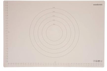 Wundermix - WunderMat® Teigunterlage zum Backen (60x40cm) • Silikonmatte Backen • Silikon-Teigmatte mit Markierungen • Rutschfeste Backmatte • Antihaft-Teigmatte
