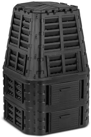 hillvert Compostiera da Giardino Composter per Giardinaggio HT-COMP-1000 (1000 l, Ancoraggio 11 cm, Polipropilene)