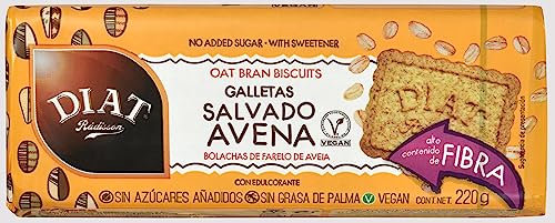 DIAT Radisson - Galletas de Salvado de Avena | Vegan y sin Azúcar Añadido | Ricas en Fibra | Enriquecidas con Ácido Fólico | Galletas Veganas de Avena