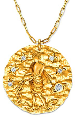 LILLY MARIE Kette Mit Sternzeichen Wassermann Anhänger Aus Vergoldetem Sterlingsilber