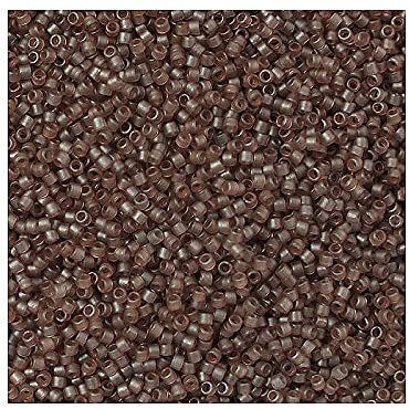 5 g Miyuki Delica Rocailles Seed Beads, 11/0 (1.6 mm) Semi Dyed Frosted Trans.Cinnamon (Miyuki Delica Rocailles Samenperlen Braun gelb)