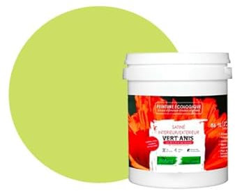 BOX DECO COULEURS Peinture naturelle écologique intérieur extérieur aspect satin Natura - 1L, Vert Anis