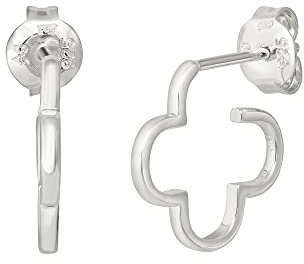 cai Damen Creole 925/- Sterling Silber 1,5cm Glänzend weiß 360210257