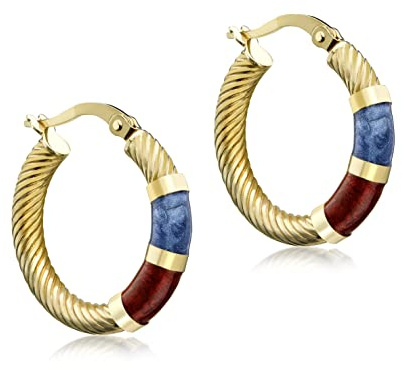 Carissima Damen-Creolen 9 Karat (375) Gold 21,5 mm Emaille zweifarbig, Gelbgold