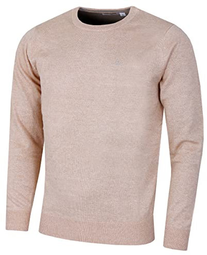 Calvin Klein Mens Crew Neck Sweater - Caramel Marl - M
