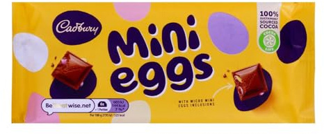 Cadbury Chocolate Easter Mini Eggs Bar, Smooth Milk Chocolate Bar With Micro Mini Eggs Inclusions, 110 g (Pack of 1)