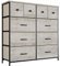 Nicehill Tall Chest of Drawers for Bedroom, Storage Drawer Organizer with 10 Drawers, Fabric Drawers for Closet, Living Room, Hallway, Entryway, Light Wood Grain