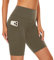 SIMIYA Radlerhose Damen, Kurze Leggings Blickdichte High Waist Sporthose Damen Kurz mit Handytasche, Sport Shorts für Gym（Grün,L）